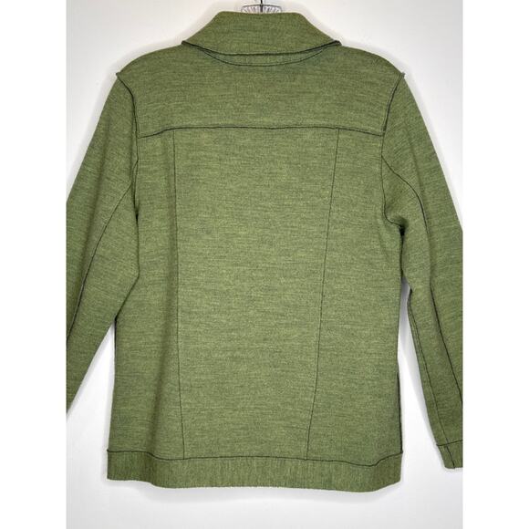 Eileen Fisher Petite Merino Wool Double-Breasted Peacoat Sweater Jacket medium P - Picture 8 of 12